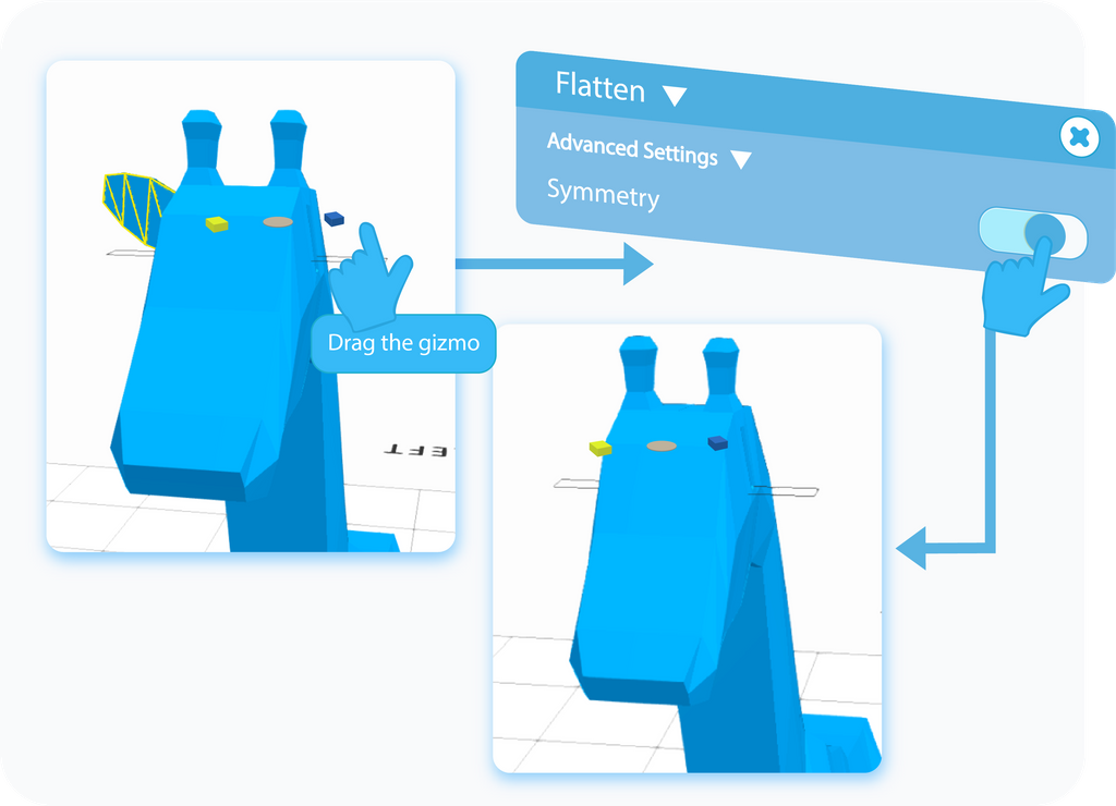 Toggle to enable the Symmetry setting for the Flatten tool in the Advanced Settings